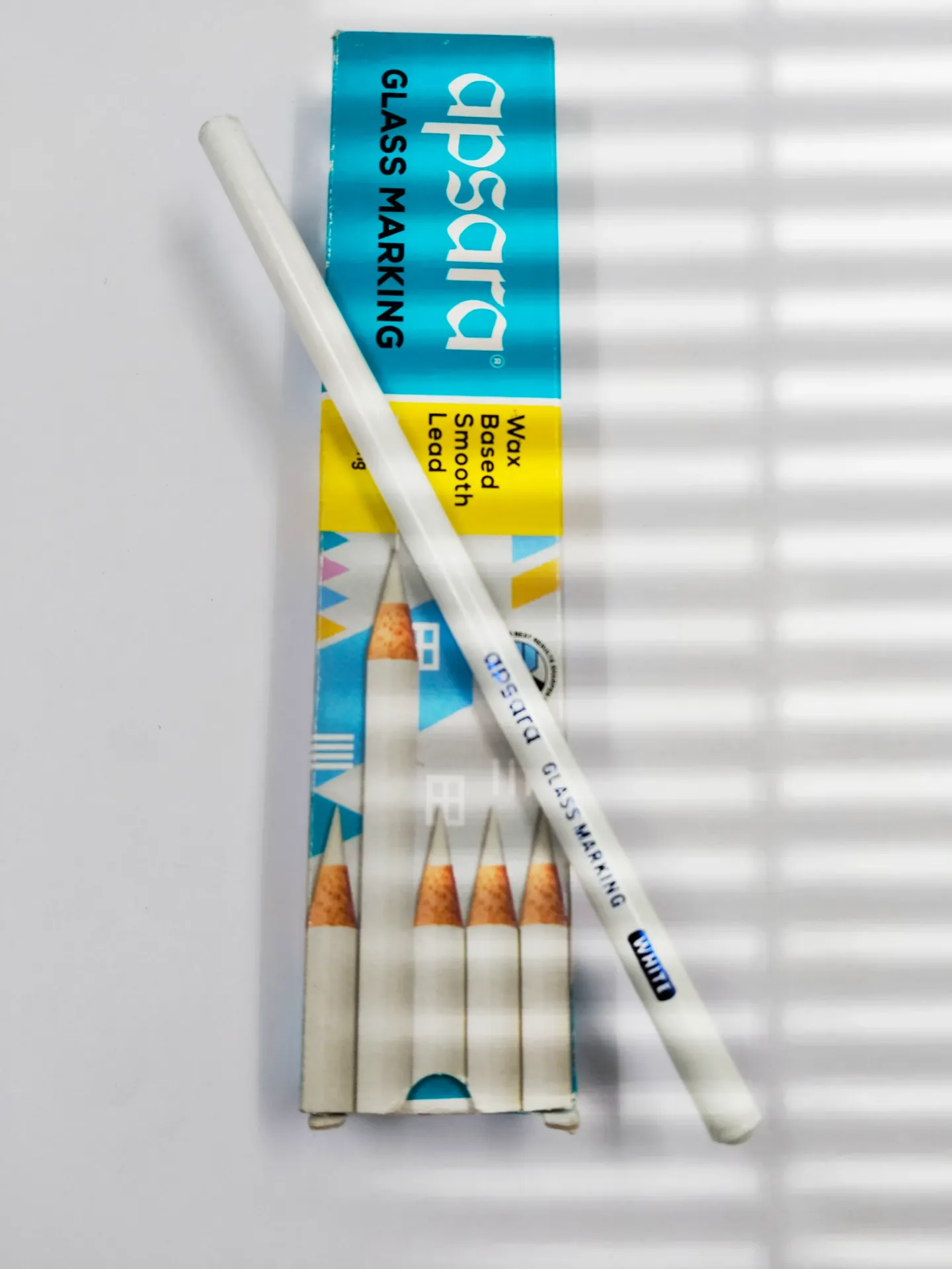 Apsara White Glass Marking Pencil | Pack Contains 10 white Pencil