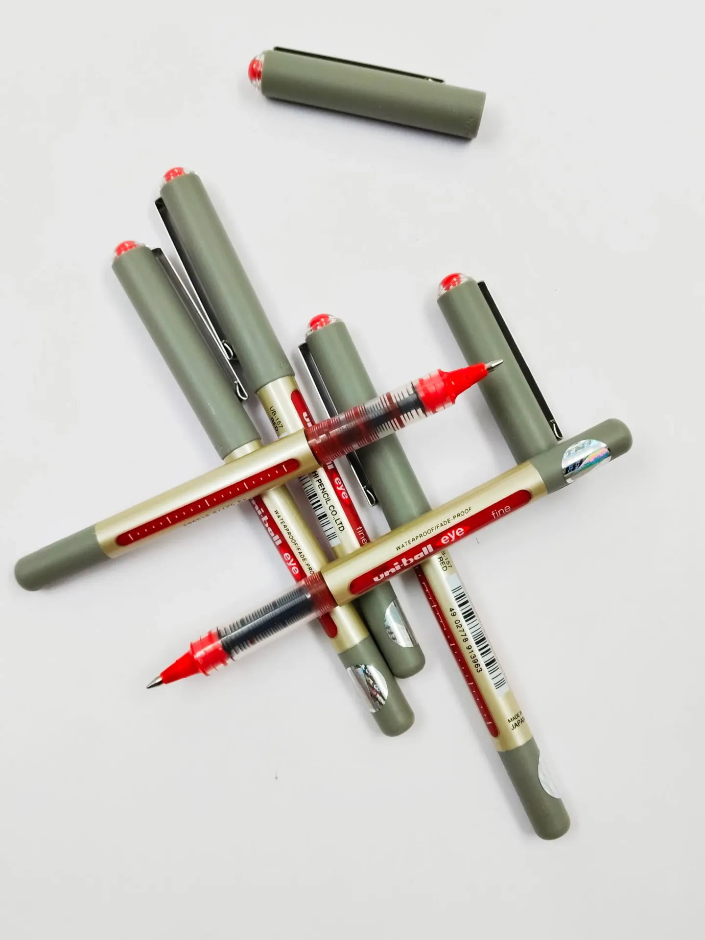 uni-ball Eye UB157 0.7mm Roller Ball Pen | Red, Pack of 5