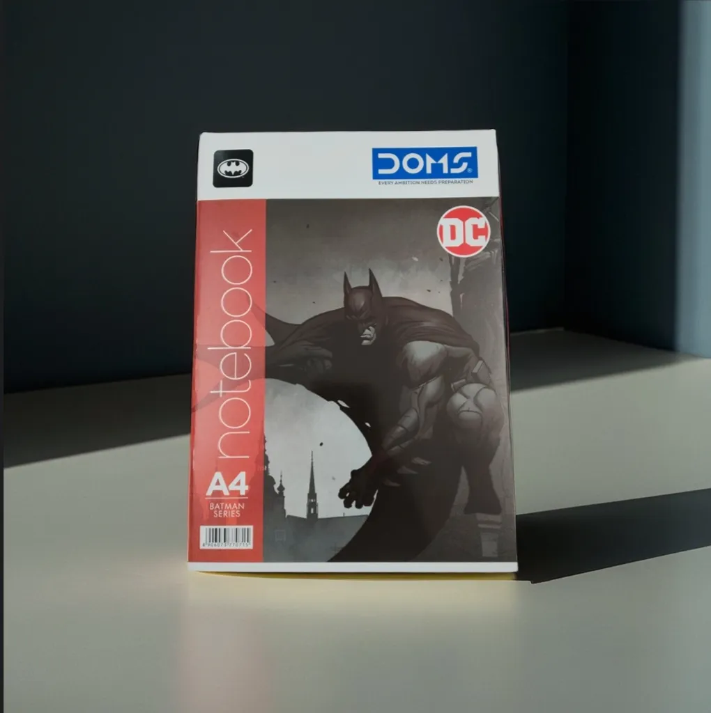 Doms Bat Man Series Notebook | A4 Size | 172 Pages | Single Line | Centre Stapled | Paper with smooth writing experience.