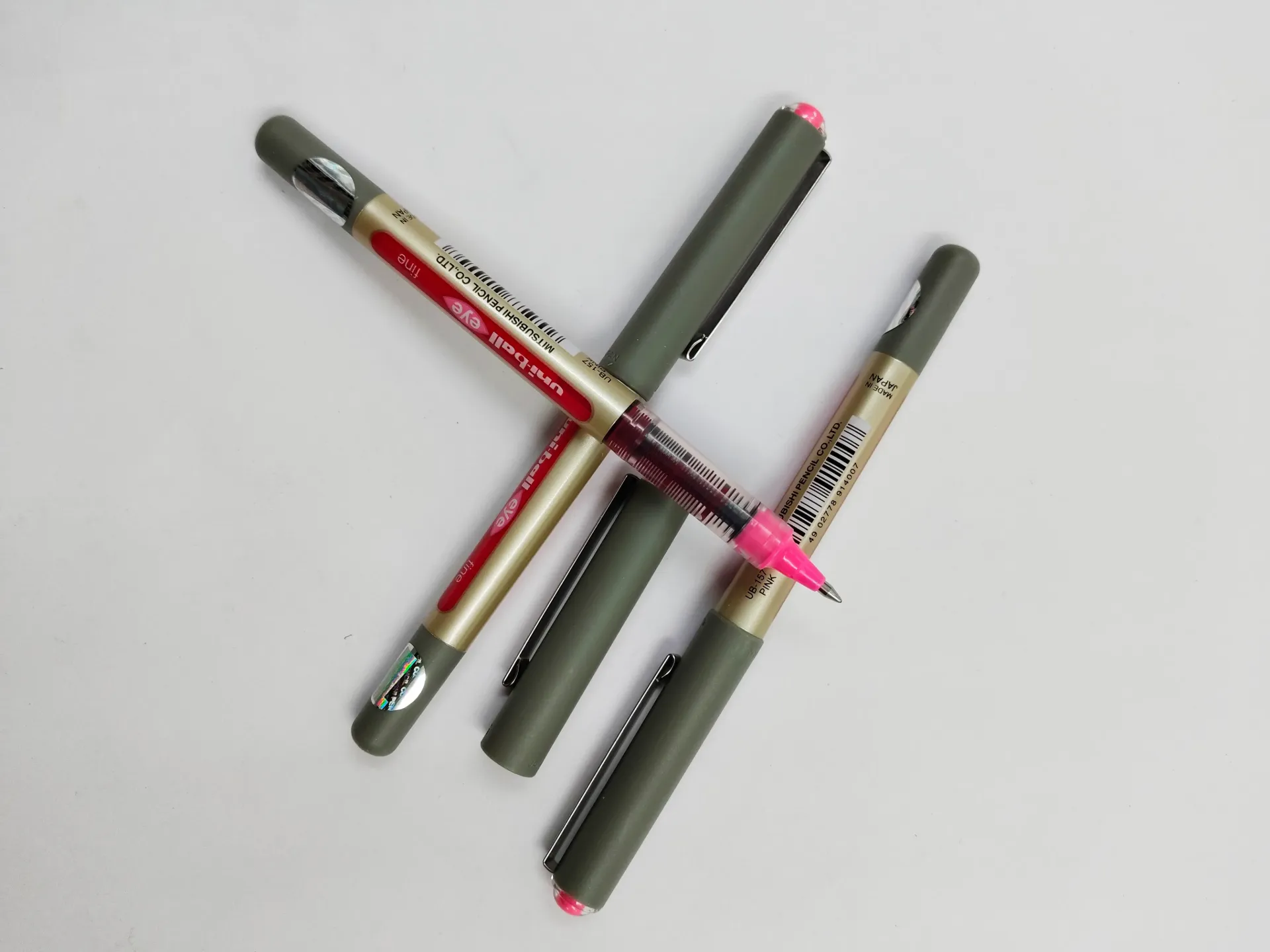 uni-ball Eye UB157 0.7mm Roller Ball Pen | Pink, Pack of 3