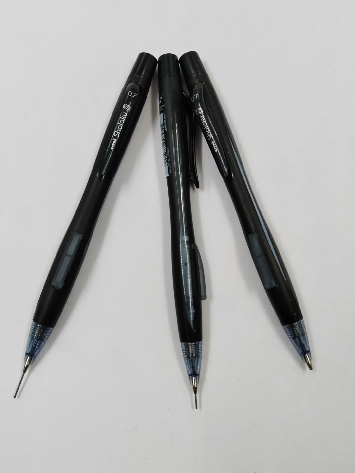uni-ball Shalaku 0.7mm Mechanical Pencil | Rubberized Body with Unique Side Click Mechanism | Pack of 3