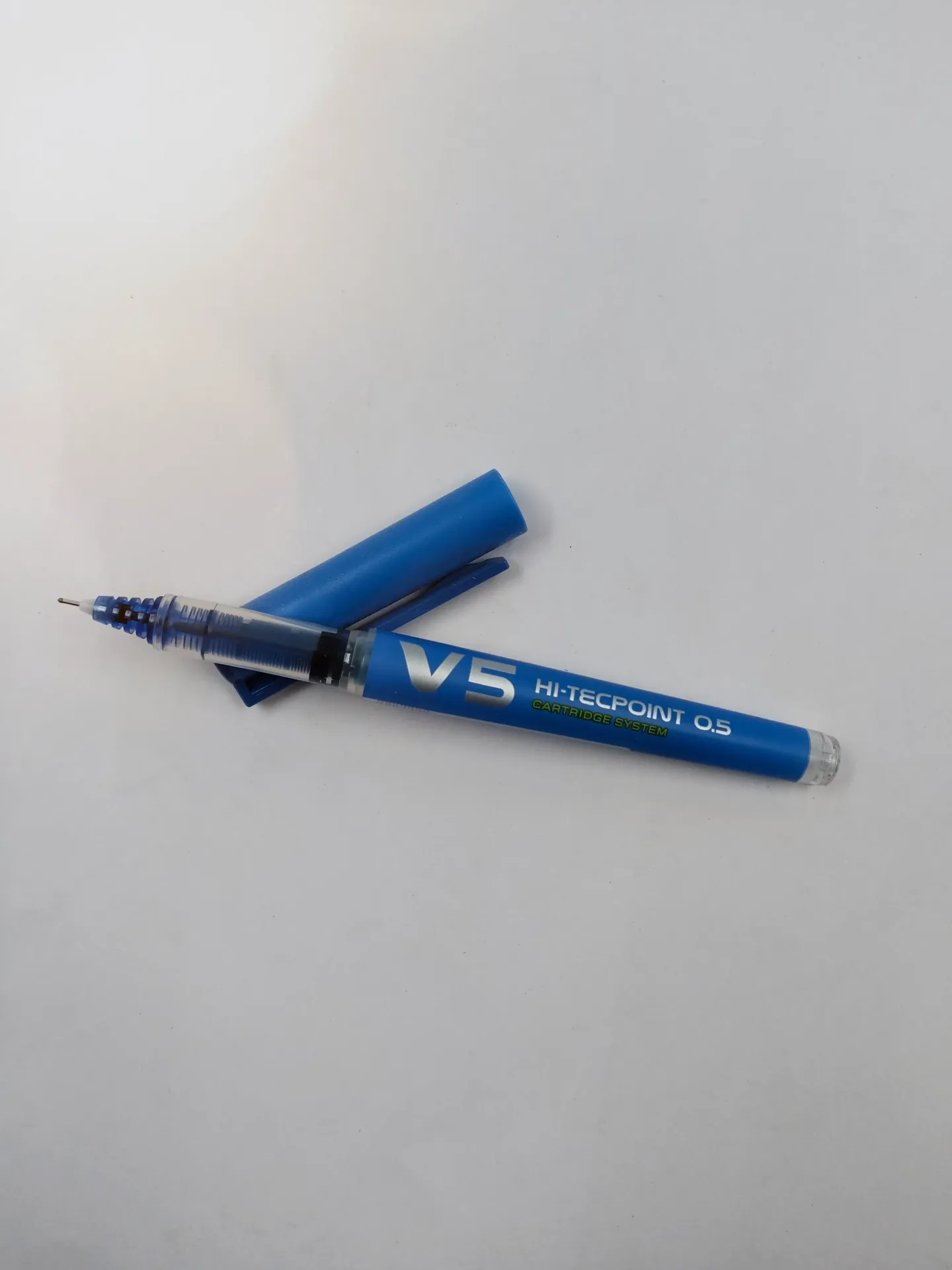 Pilot V5 Hi-tecpoint Roller ball pen with Cartridge System Blue color