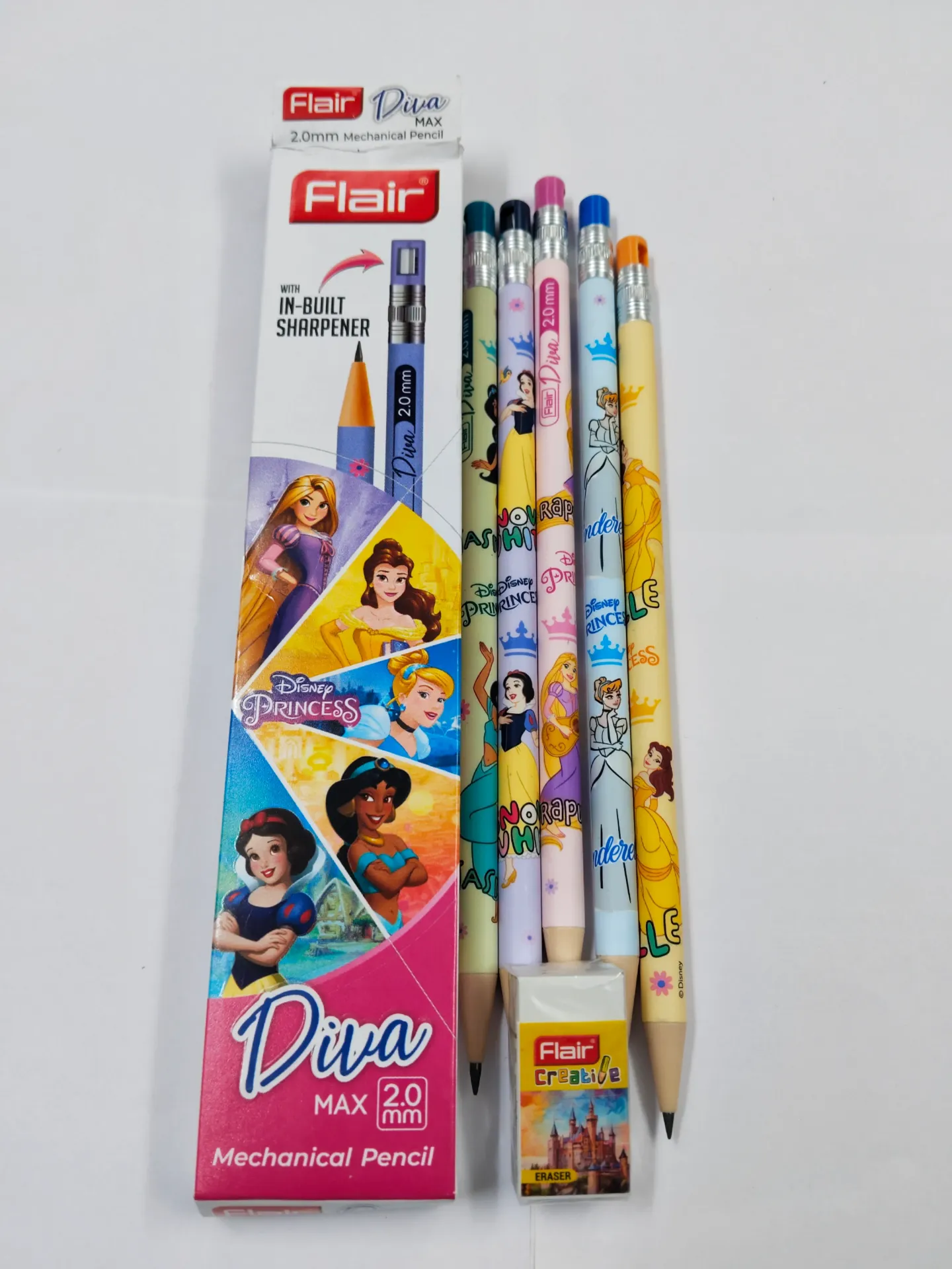 Flair 2mm Mechanical Pencil Princess Edition |  Pack Contains 10 Mechanical pencil and 1 Eraser