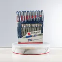 Cello Pin Point Ball Pens 0.6mm Tip, Elastic Grip Pack of 10 Pens for Students and Offices Best for Exams | 0.6mm Ball Pens Blue Ink.