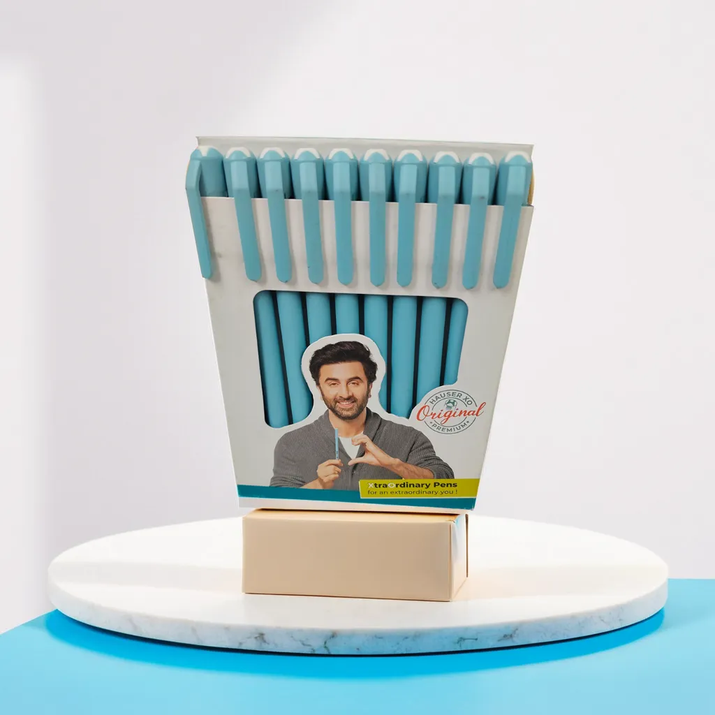 Hauser XO Original Premium Pen Set | Pack Contains 10 Blue Ball PenFor Extra Ordinary handwriting