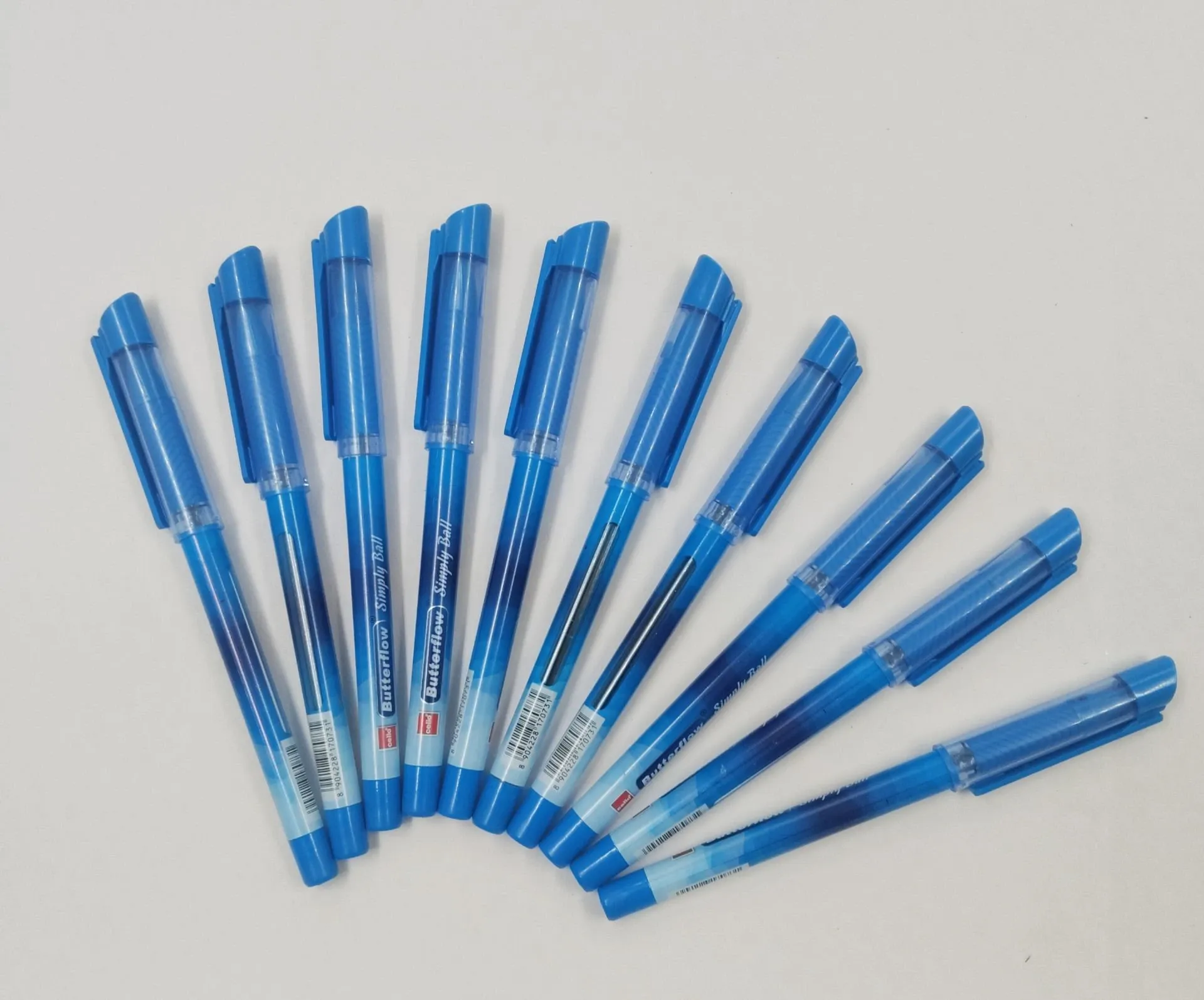 Cello Butterflow Simply Ball Pen Set | Pack of 10 Blue Ball Pens | Smooth Writing Experience | For School and Office Use | Best Pen for Exams