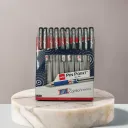 Cello Pin Point Ball Pens 0.6mm Tip, Elastic Grip Pack of 10 Pens for Students and Offices Best for Exams | 0.6mm Ball Pens Black Ink.