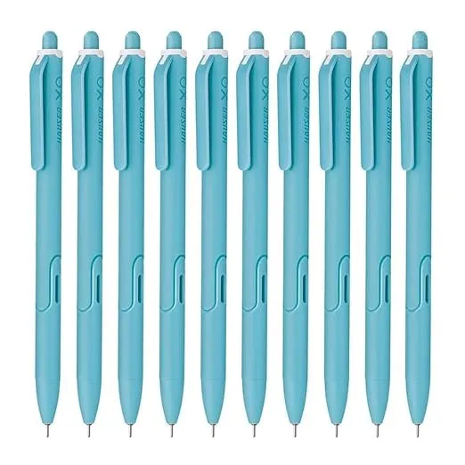Hauser XO RT Retractable Ball Pen | Sleek Body & Minimalistic Design | Matt Finish | Low Viscosity Ink With Ultra Durable Tip | Blue Ink, Set Of 10