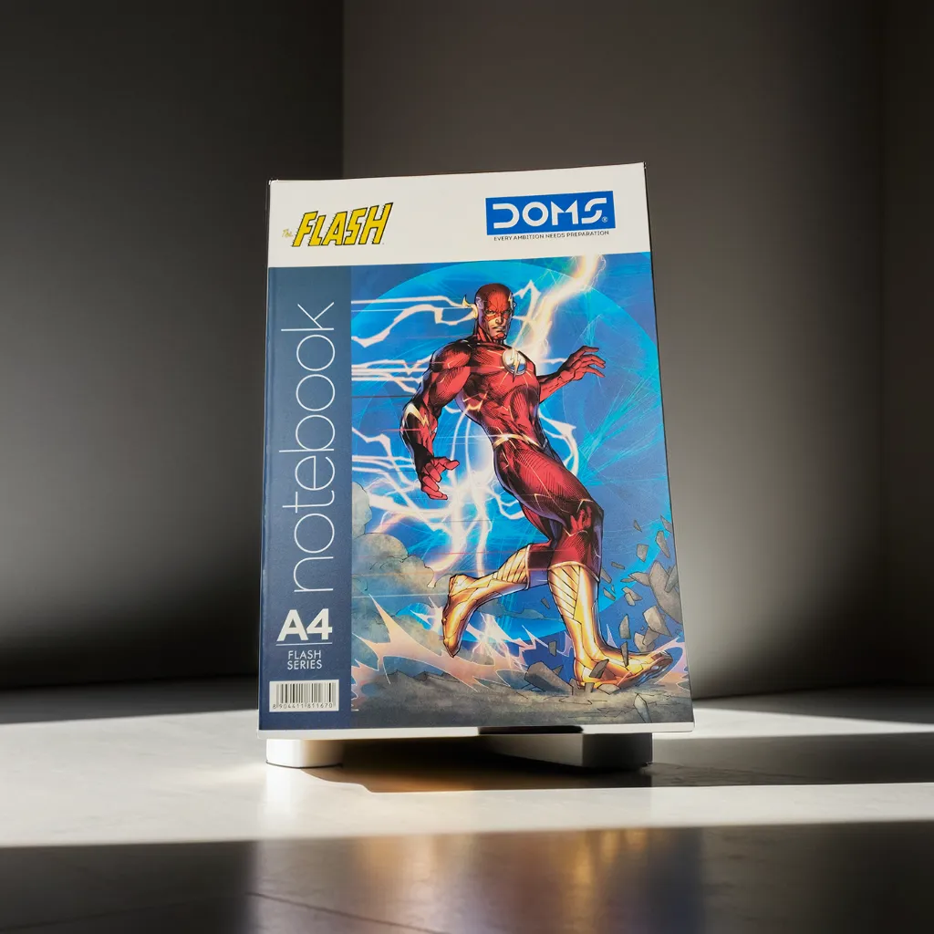 Doms Flash Series Notebook | A4 Size | 172 Pages | Single Line | Centre Stapled | Paper with smooth writing experience.