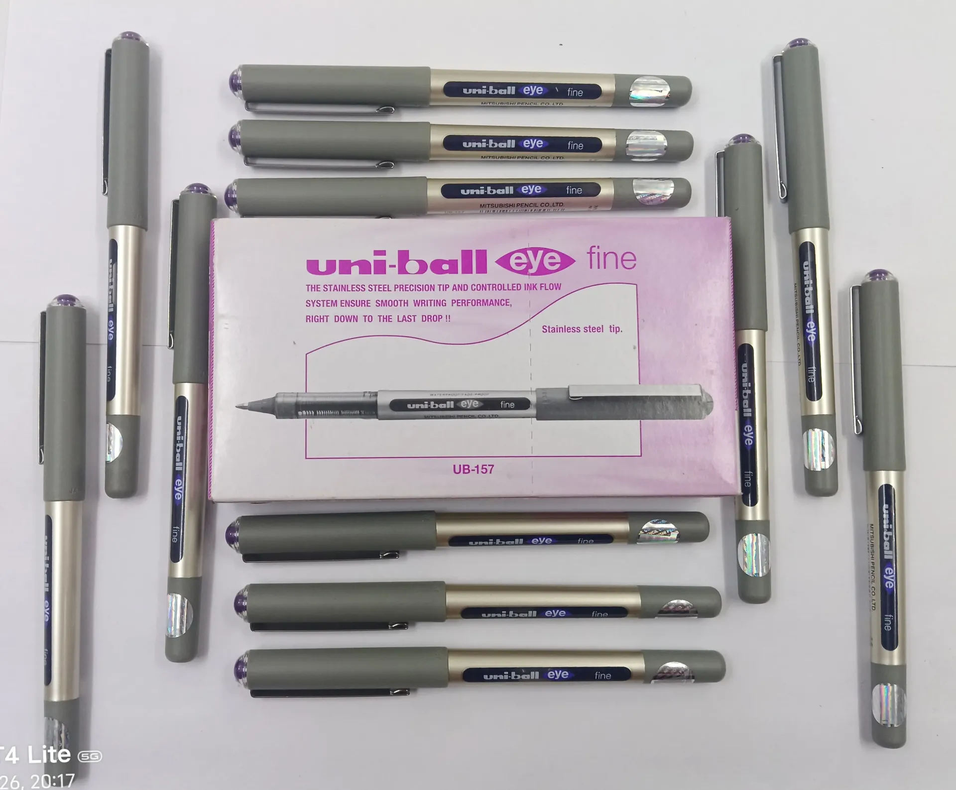 Uni Ball Eye Roller Pen UN 157 0.7mm Pen Box | Box Contains 10 Pens | Violet Colour