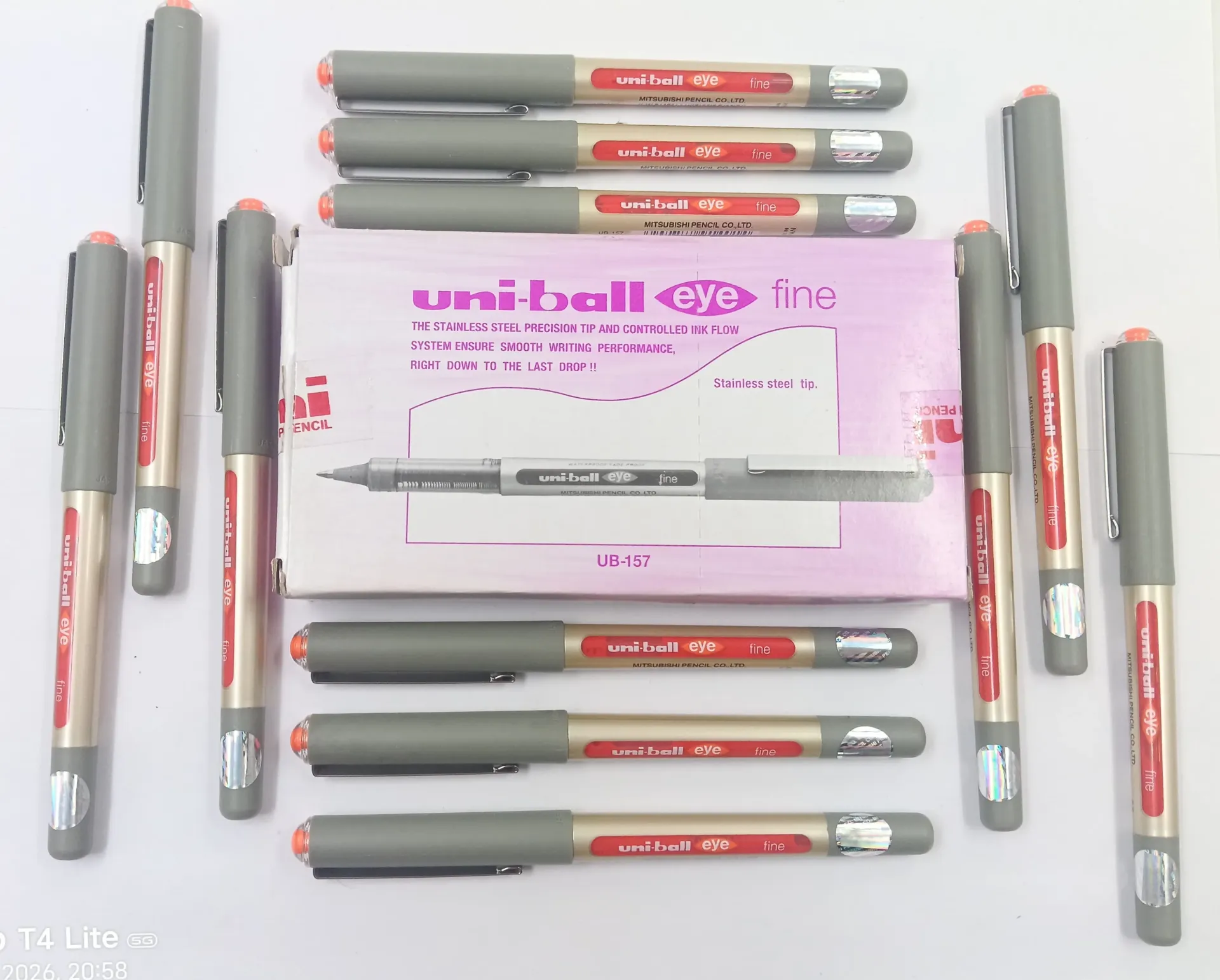 uni-ball Eye UB157 0.7mm Roller Ball Pen | Orange box | Box contains 12 pens