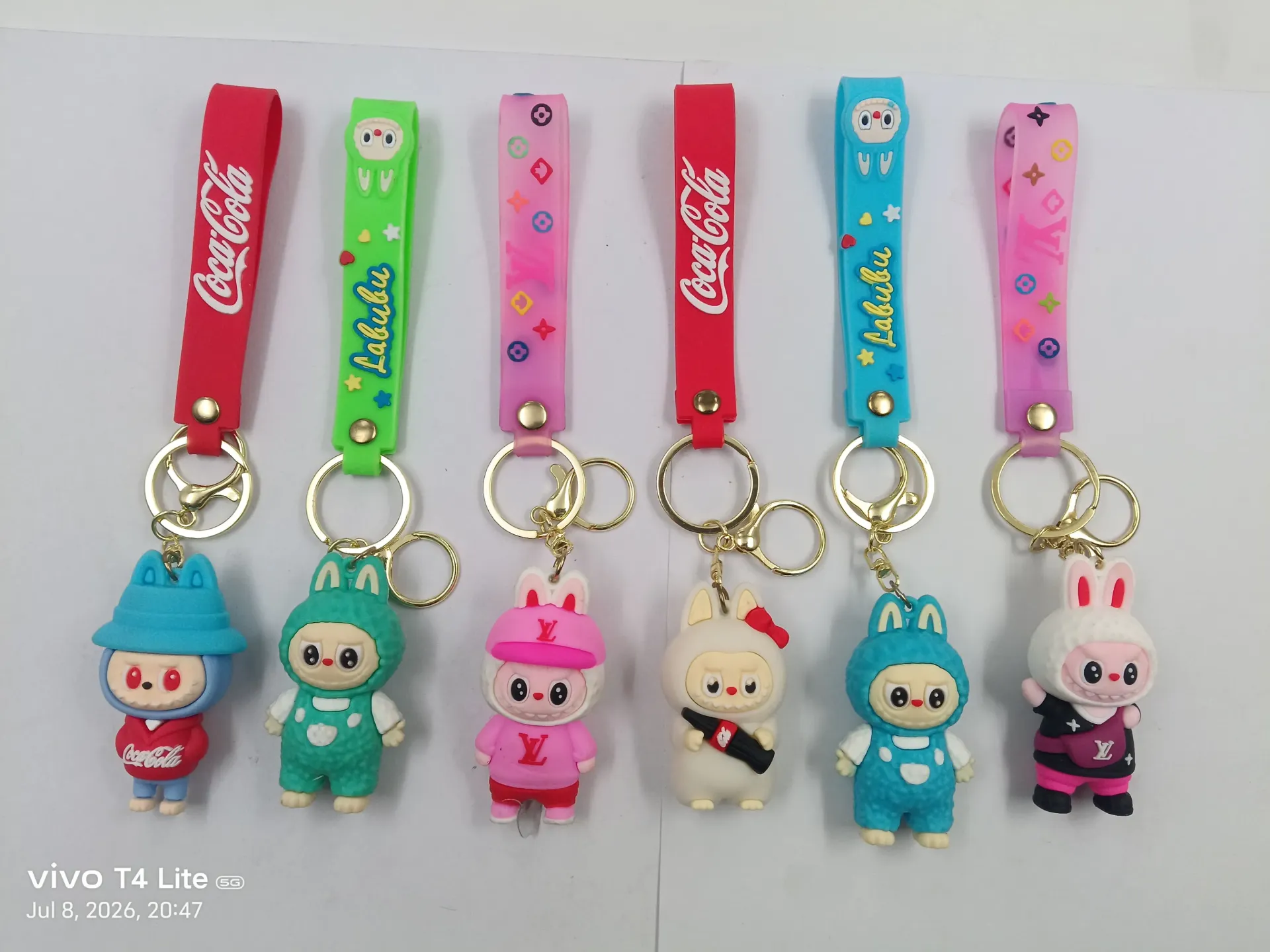 3D Silicon Labubu Keychain | Packet Contains 50 pieces of Different types and color of Labubu Keychain ( With Packaging ) MOQ - 1 Box ( 50 Pieces )