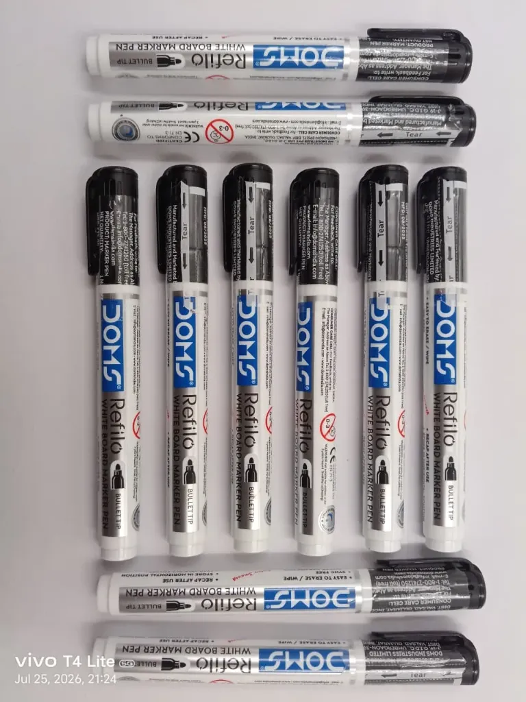 WhiteBoard Marker | pack of 10 | Black Color | MOQ - 5 pack Set ( 50 Marker )