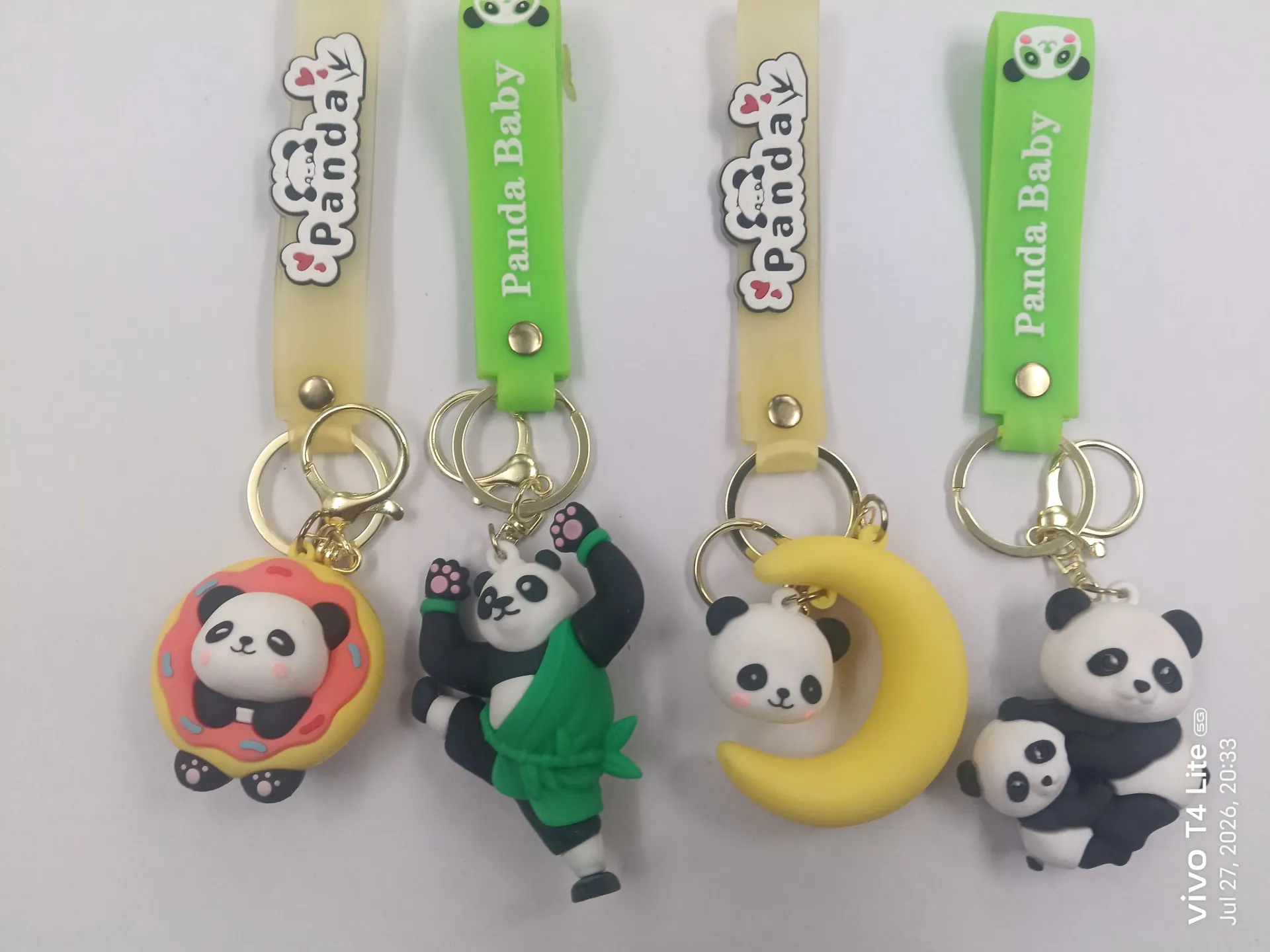 3D Silicon Panda Keychain | Packet Contains 50 pieces of Different types and color of Panda Keychain ( With Packaging ) MOQ - 1 Box ( 50 Pieces )