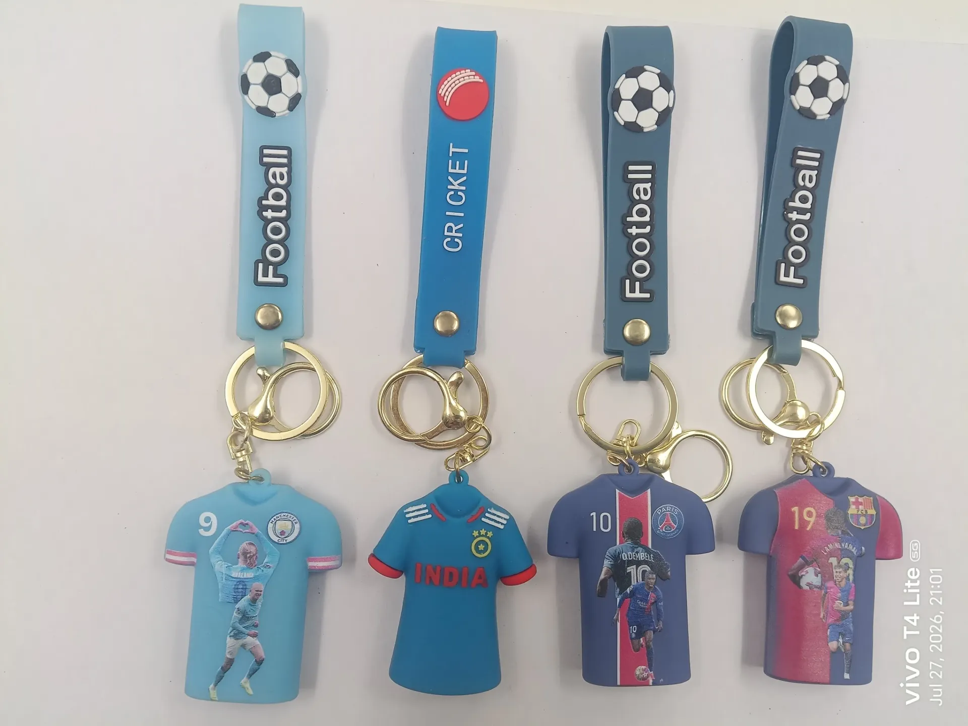 3D Silicon Jersey Keychain | Packet Contains 50 pieces of Different types and color of Jersey Keychain ( With Packaging ) MOQ - 1 Box ( 50 Pieces )