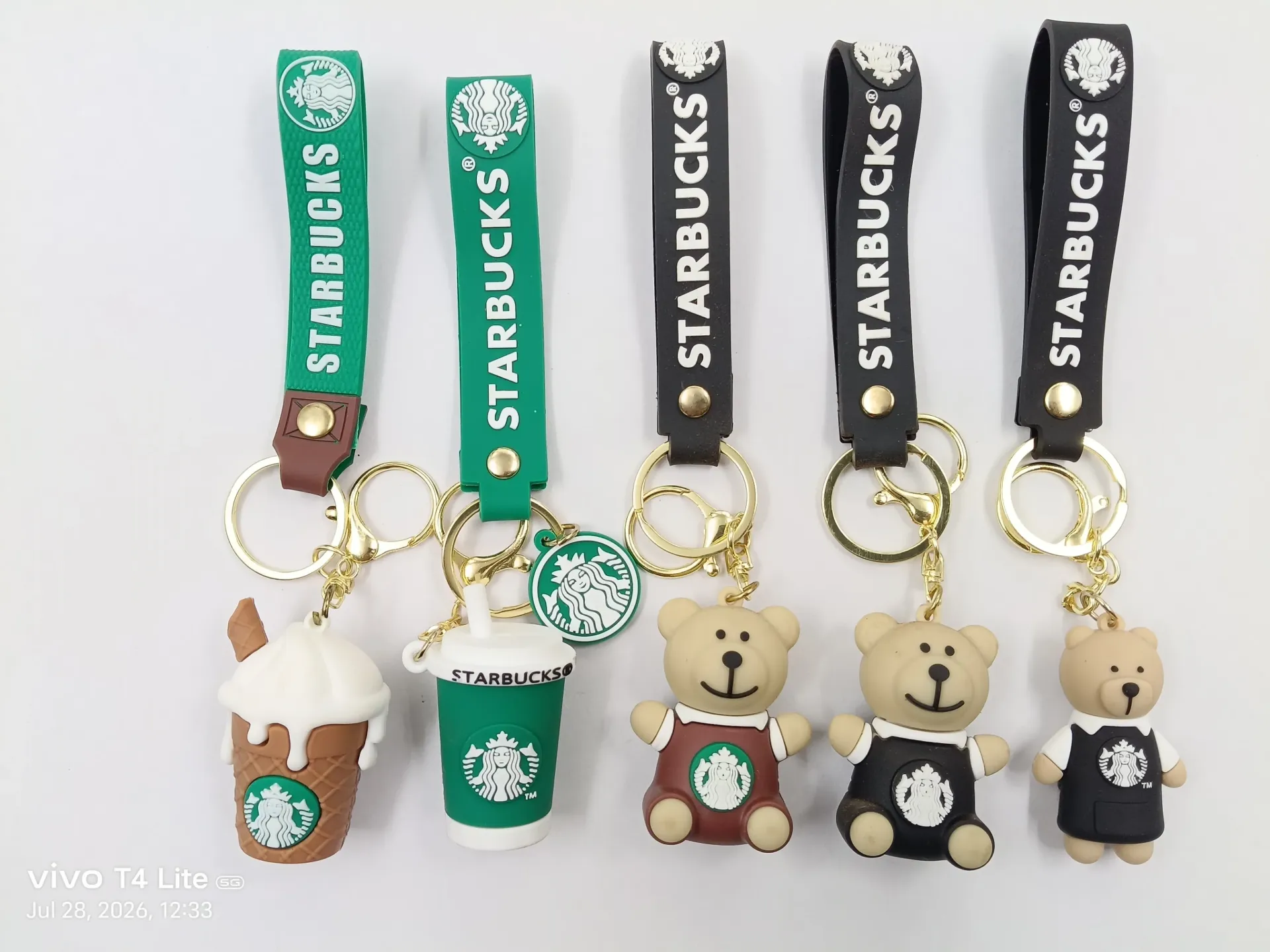 3D Silicon Starbucks Keychain | Packet Contains 50 pieces of Different types and color of Starbucks Keychain ( With Packaging ) MOQ - 1 Box ( 50 Pieces )