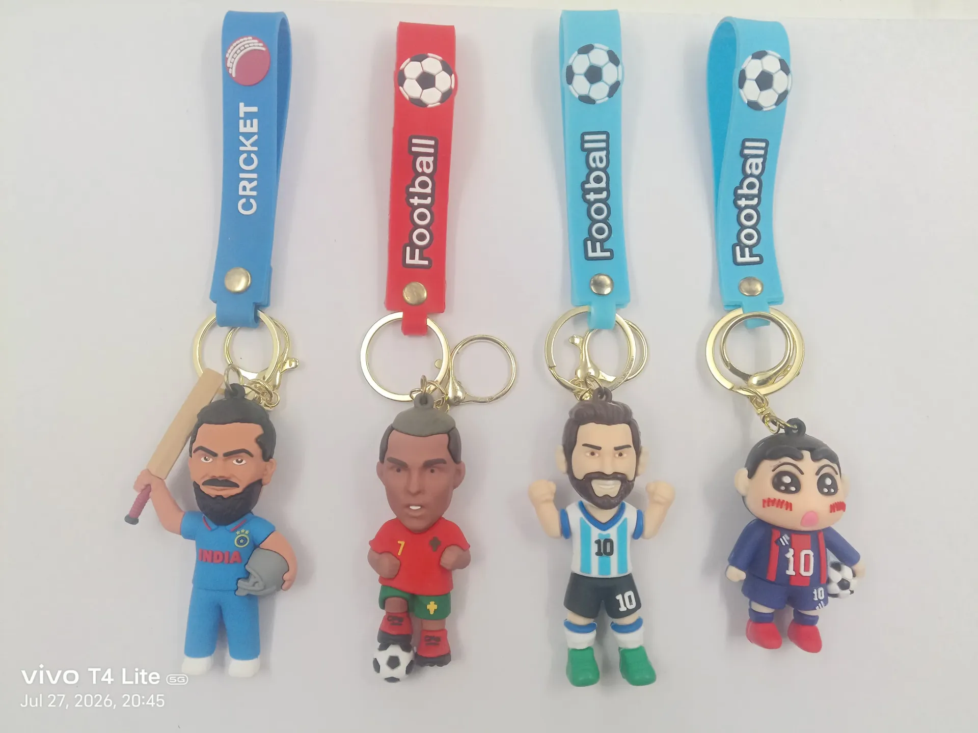 3D Silicon Player Keychain | Packet Contains 50 pieces of Different types and color of Player Keychain ( With Packaging ) MOQ - 1 Box ( 50 Pieces )