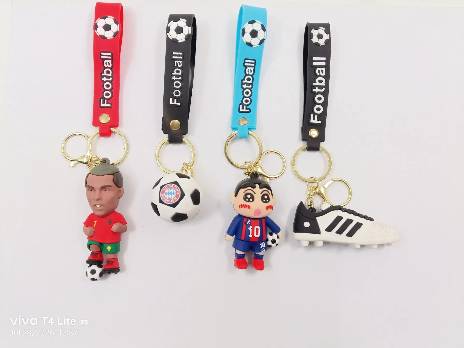 3D Silicon Football Keychain | Packet Contains 50 pieces of Different types and color of Football Keychain ( With Packaging ) MOQ - 1 Box ( 50 Pieces )