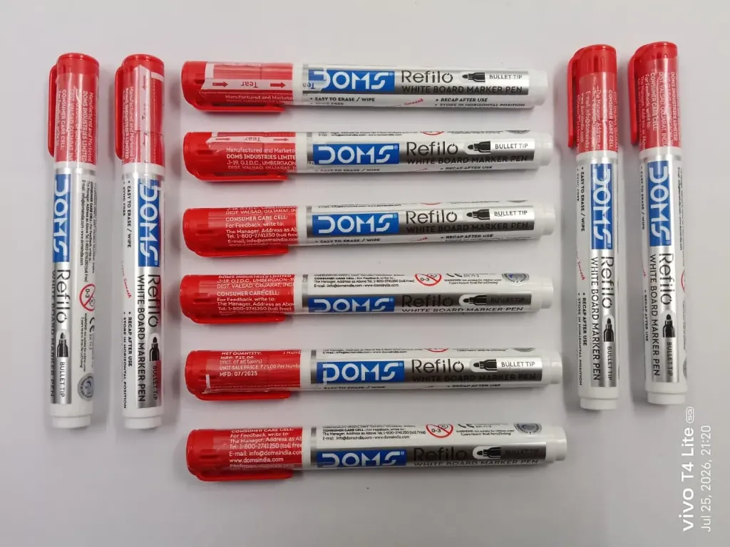 WhiteBoard Marker | pack of 10 | Red Color | MOQ - 5 pack Set ( 50 Marker )