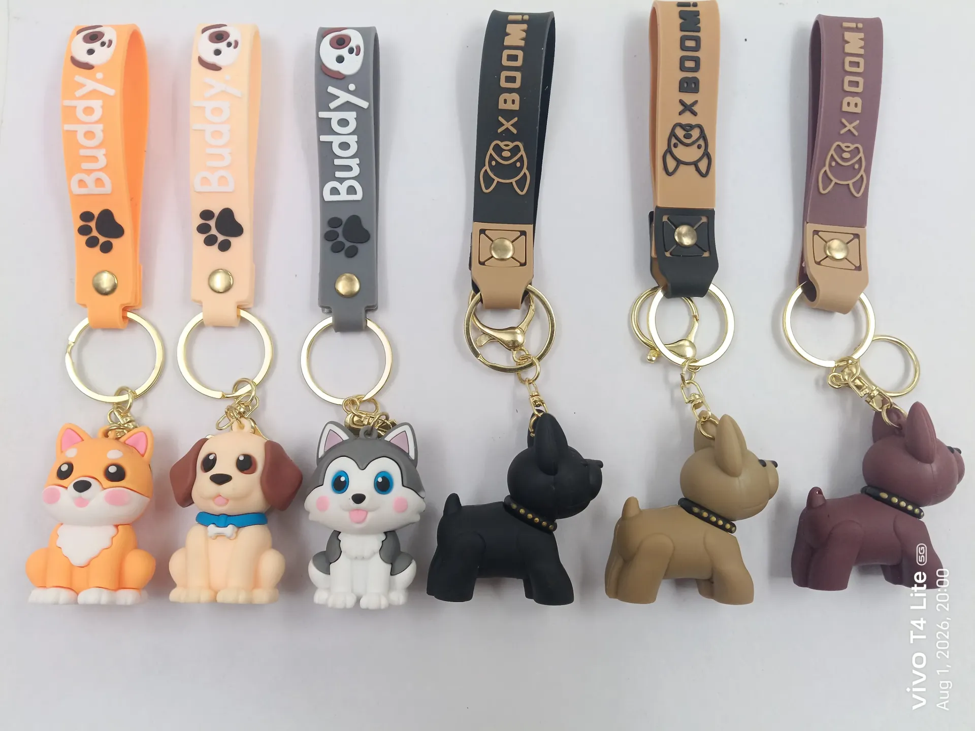 3D Silicon Cute Dog Keychain | Packet Contains 50 pieces of Different types and color of Keychain ( With Packaging ) MOQ - 1 Box ( 50 Pieces )