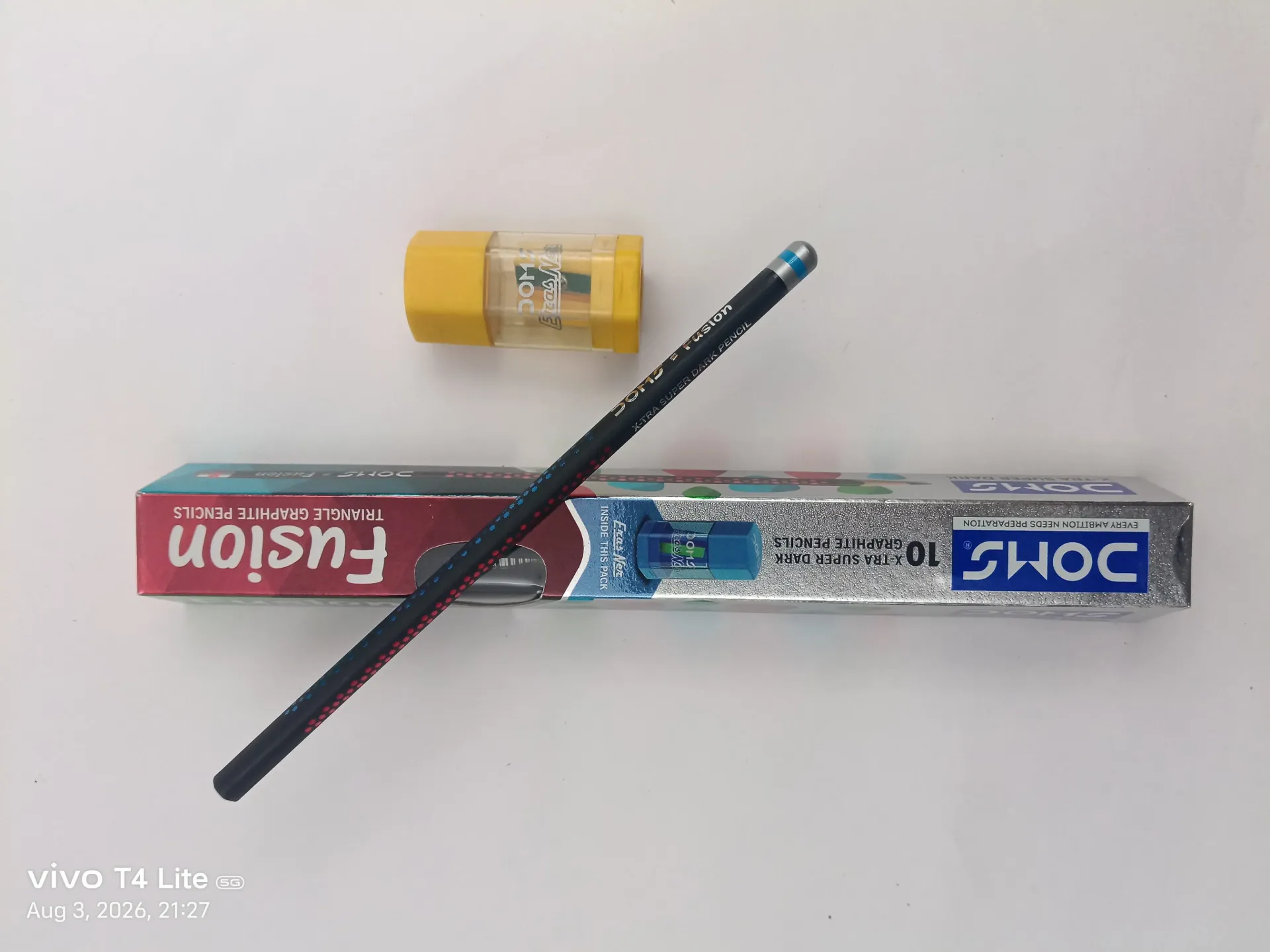 Doms Fusion Graphite Pencils | Pack Contains 10 Pencils and 1 Eraser+Sharpener | Box Contains 10 Pencil Pack
