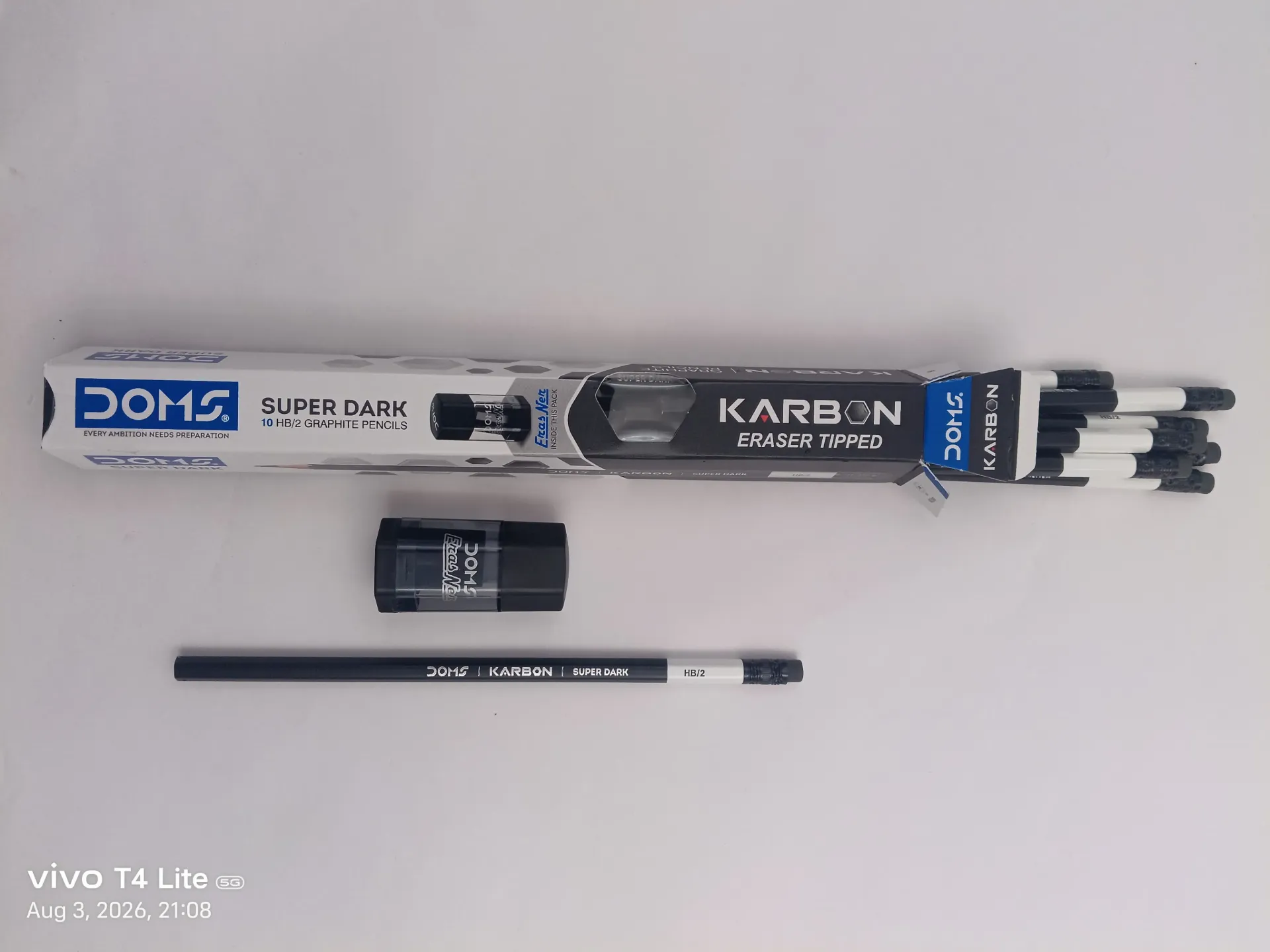 Doms Karbon Super Dark | Pack Contains 10 pencil and 1 Erasner | MOQ - 5 Pack ( 50 Pencil )