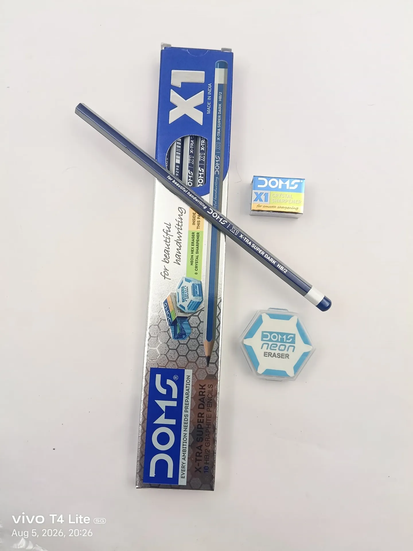Doms X 1 Pencil Box | Pack Contains 10 pencils 1 Eraser and 1 Sharpener. | Box Contains 10 Pencil Pack