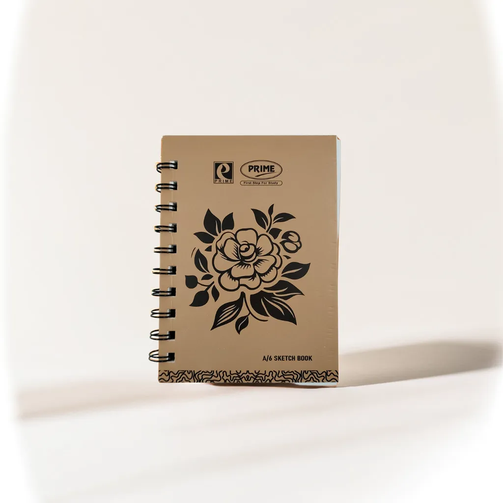 Prime Wiro Binding Notebook | Sketch book| Plain | 100 Pages | 10.5 x 14.8 cm (A6) Pocket size.