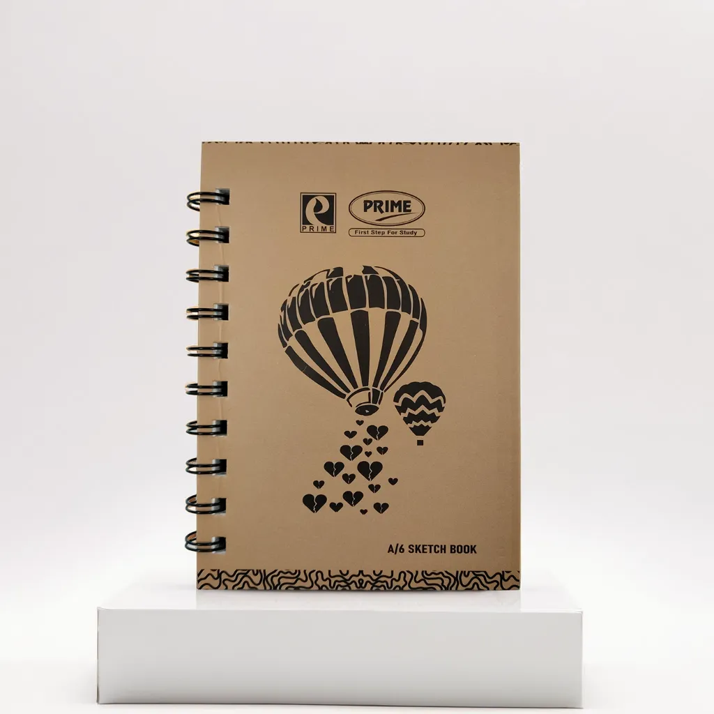 Prime Wiro Binding Notebook | Sketch book| Plain | 100 Pages | 10.5 x 14.8 cm (A6) Pocket size.