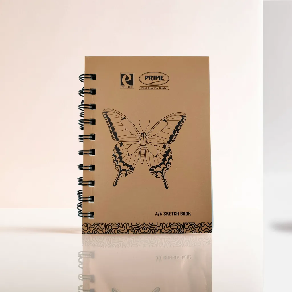 Prime Wiro Binding Notebook | Sketch book| Plain | 100 Pages | 10.5 x 14.8 cm (A6) Pocket size.