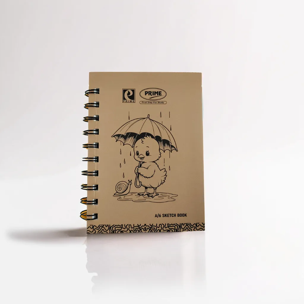 Prime Wiro Binding Notebook | Sketch book| Plain | 100 Pages | 10.5 x 14.8 cm (A6) Pocket size.