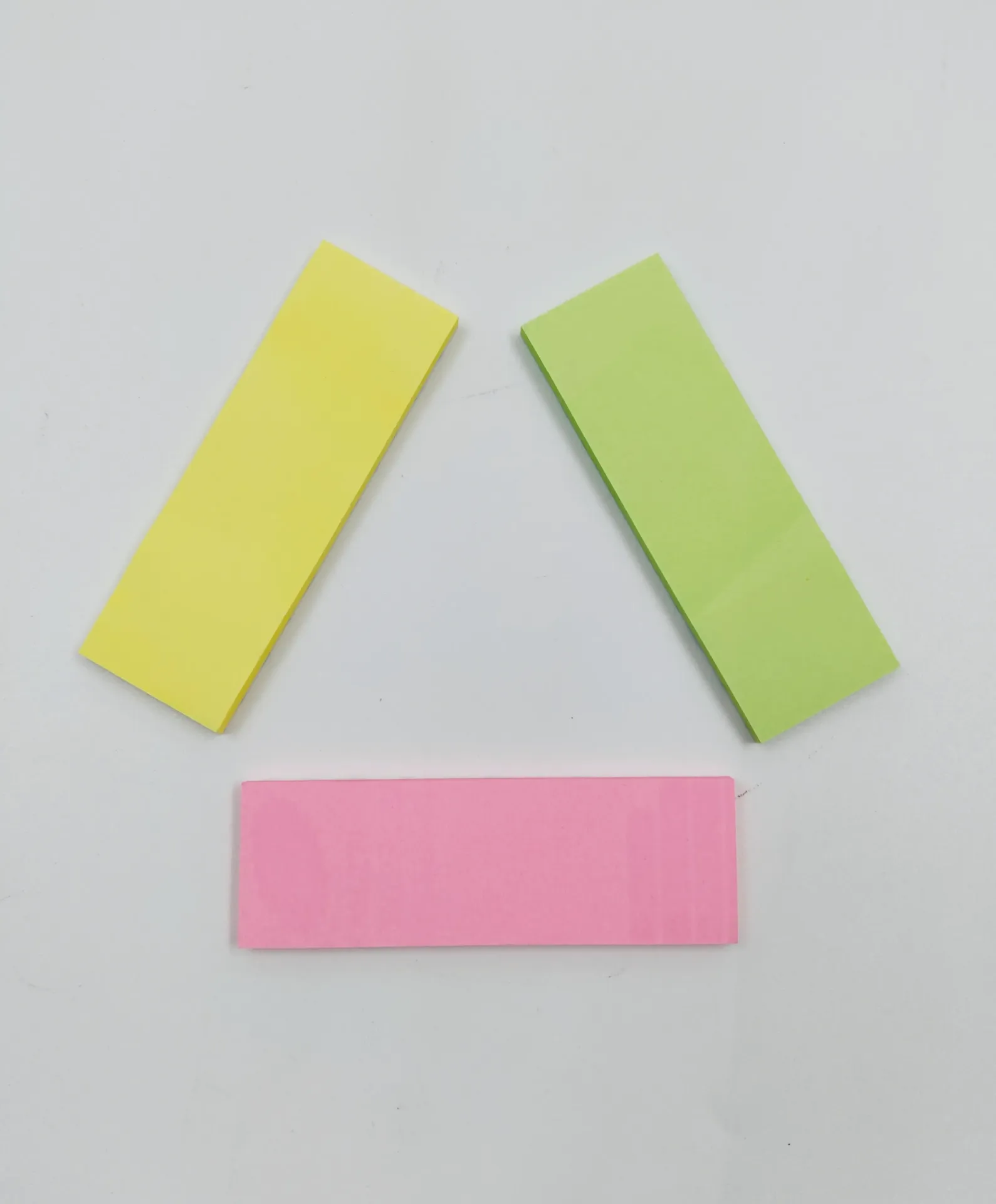 3 Different Color Strips ( Green,Yellow,Pink) Sticky notes